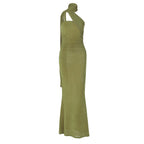 Damen Elegantes Abendkleid mit schulterfreiem Halterdesign und figurschmeichelnder Drapierung R&B