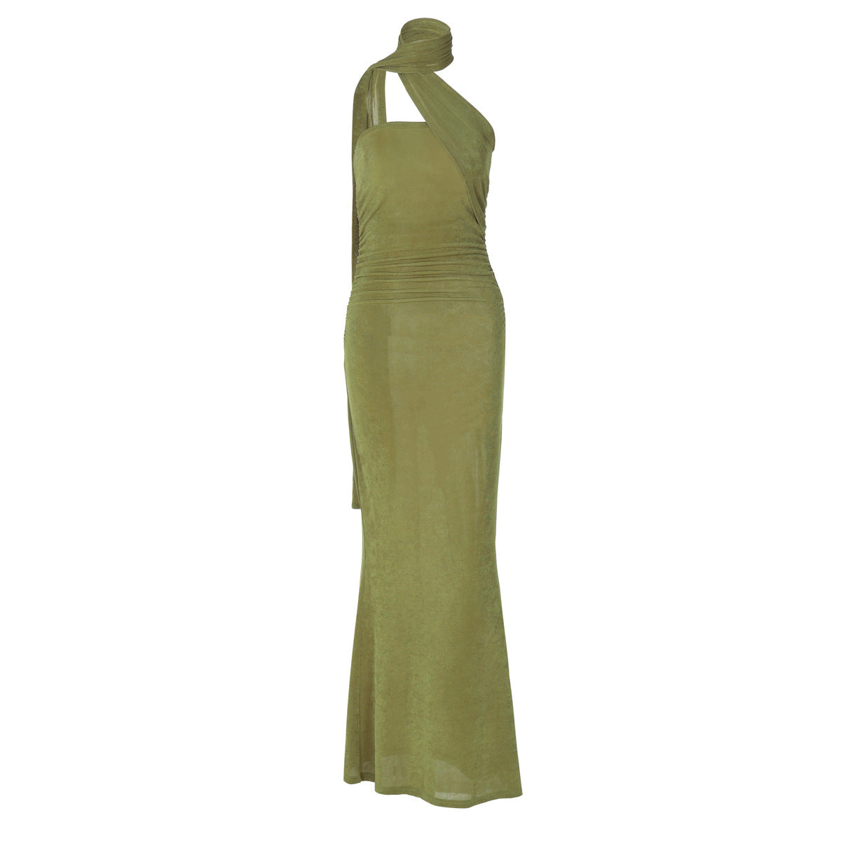 Damen Elegantes Abendkleid mit schulterfreiem Halterdesign und figurschmeichelnder Drapierung R&B