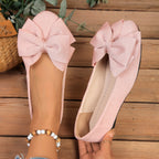Damen Ballerinas mit XL-Schleifen-Applikation und glänzender Oberflächenstruktur R&B