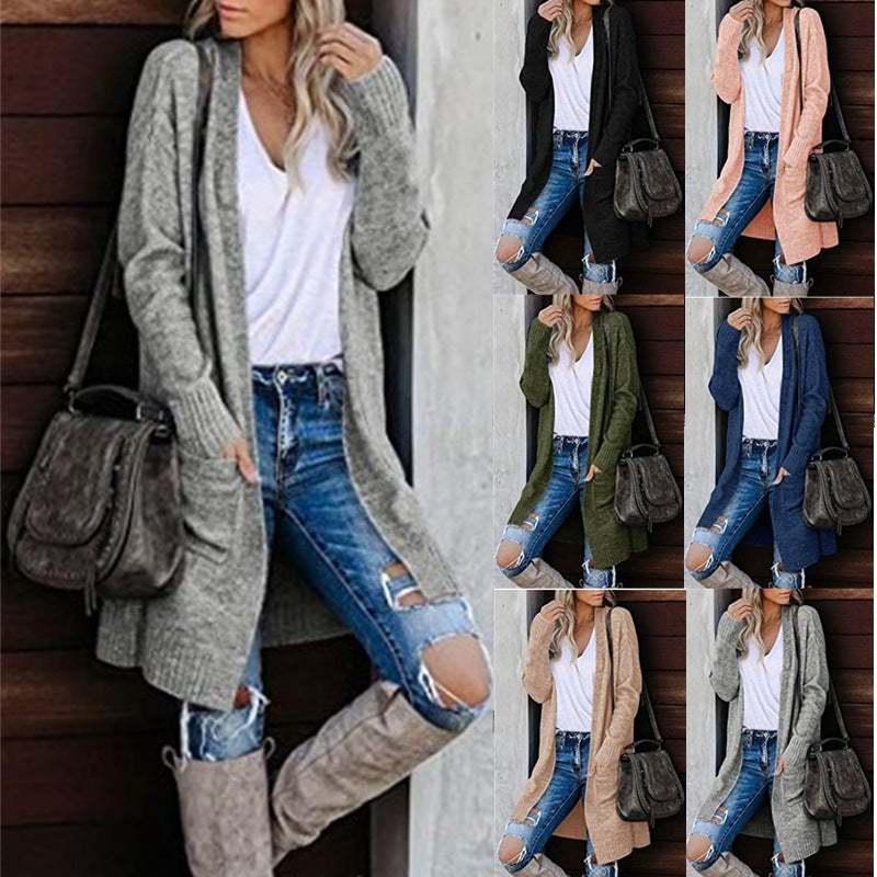 Damen Strickcardigan mit längerer Silhouette und lässigem Schnitt