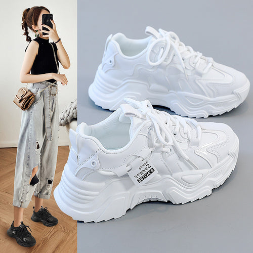 Damen modische Chunky Sneakers mit atmungsaktiver Mesh-Oberfläche und dämpfendem Sohlenprofil R&B