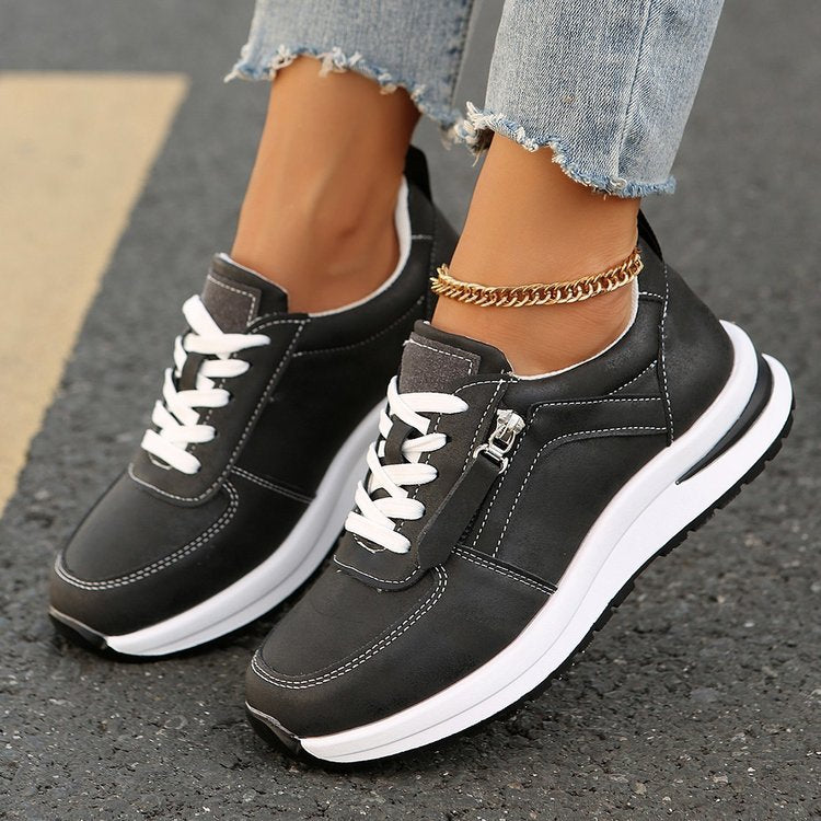 Damen sportliche Sneakers mit praktischem Reißverschluss R&B