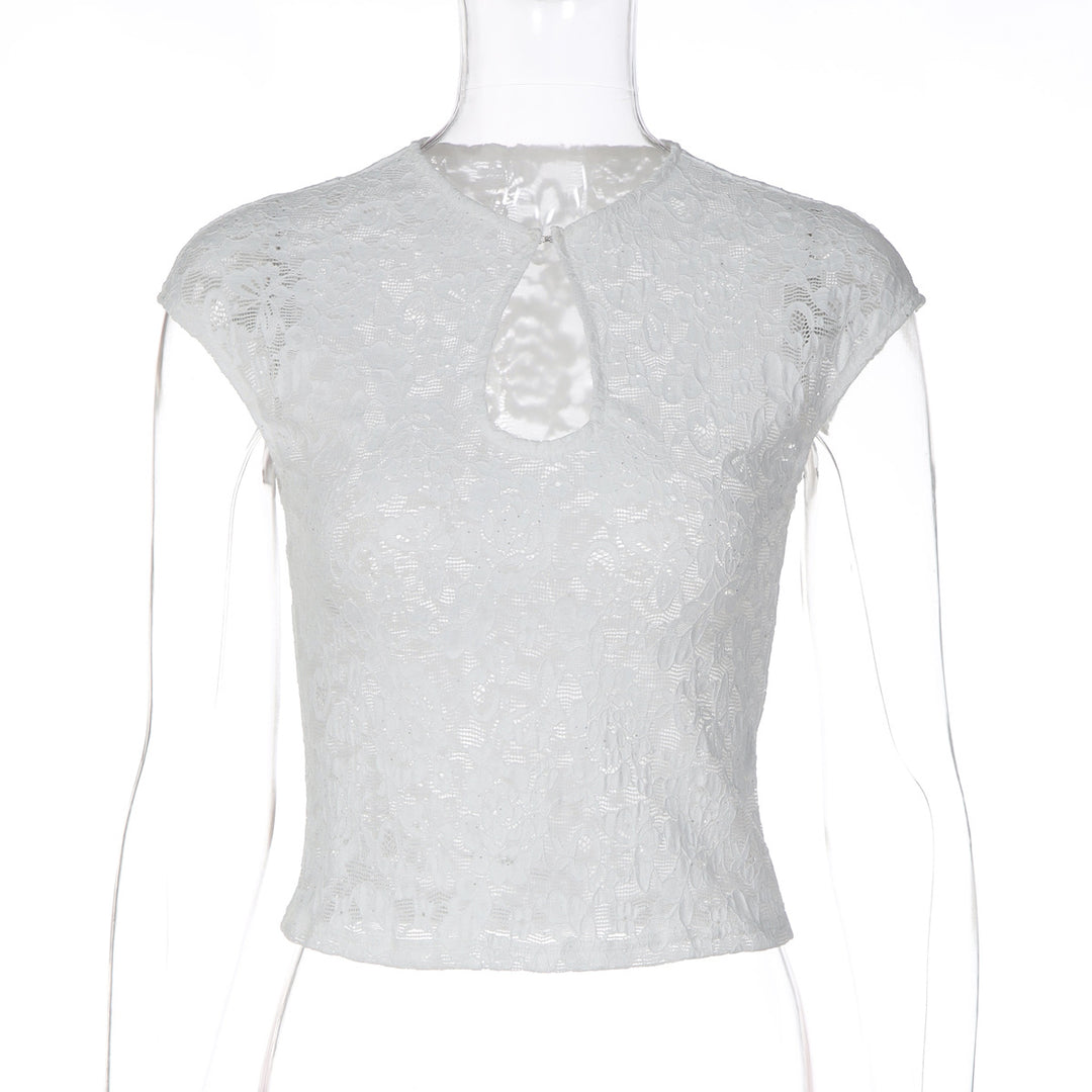Damen Spitzentop mit modischem Schlitz R&B