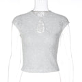 Damen Spitzentop mit modischem Schlitz R&B