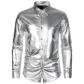 Herren Glamouröses Metallic-Oberhemd R&B