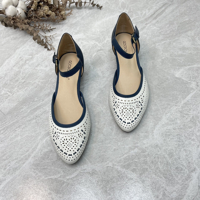 Damen Ballerinas mit verstellbarem Riemen und luftdurchlässigem Obermaterial