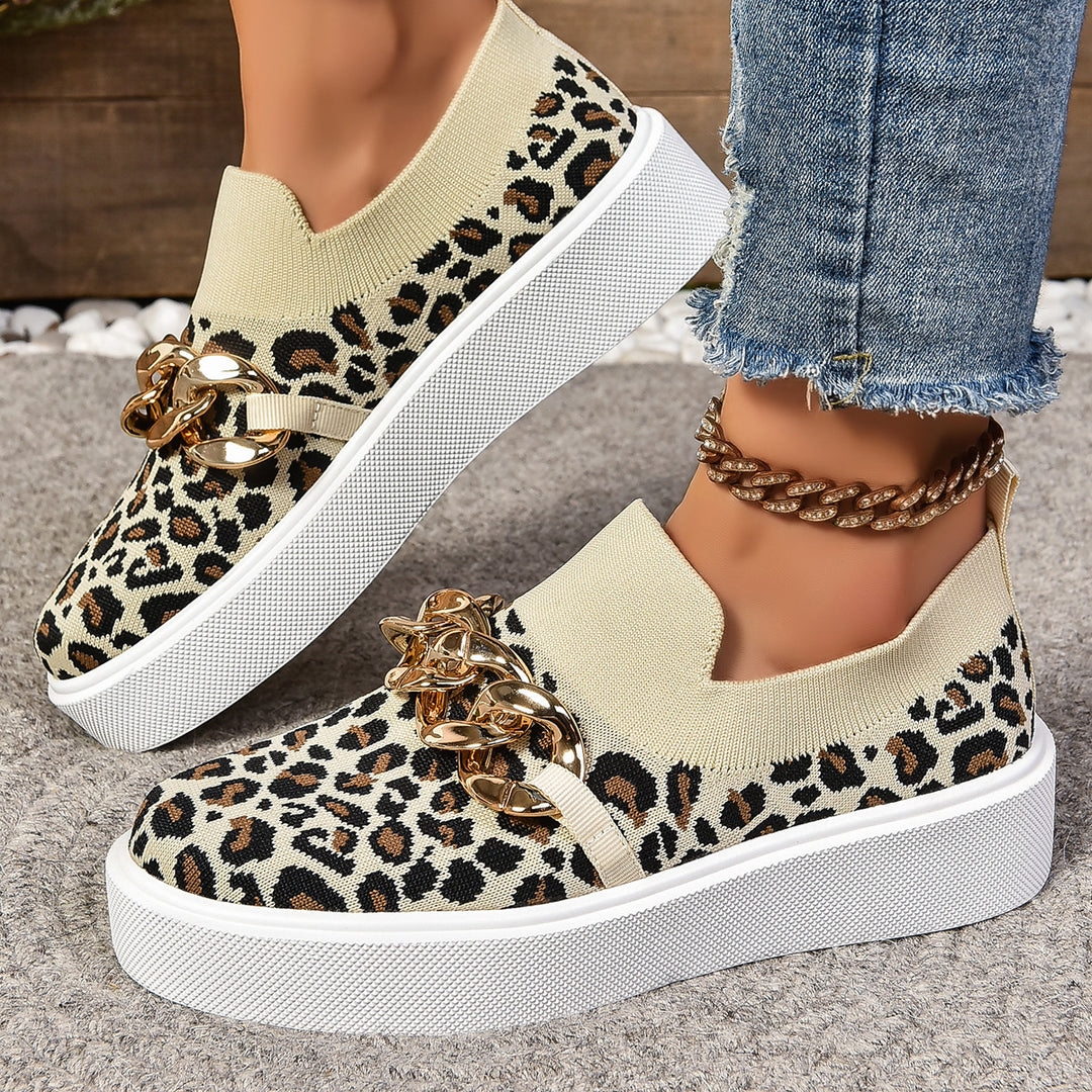 Damen Modische Slip-On Sneakers mit elegantem Ketten-Detail R&B