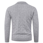 Herren eleganter Strickpullover mit modernem Zopfmuster R&B