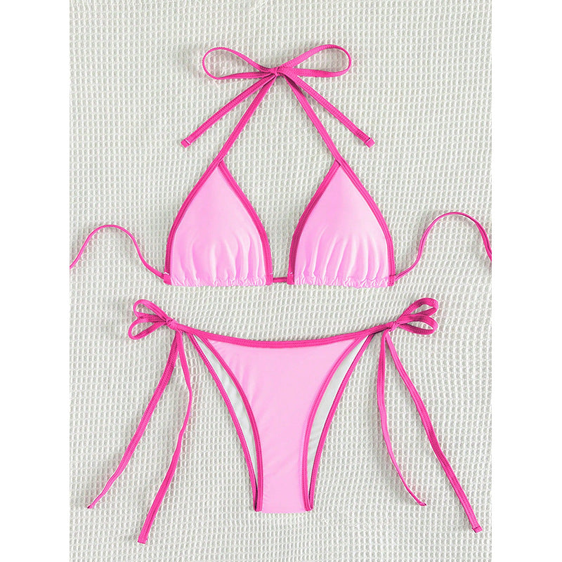 Damen Triangel-Bikini mit verspielten Schnürdetails R&B
