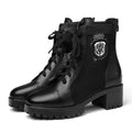 Damen Schnürstiefeletten mit atmungsaktivem Netzdesign und robustem Blockabsatz