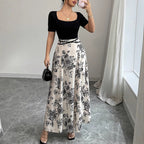 Damen Elegantes Maxikleid mit floralem Design und tailliertem Schnitt R&B