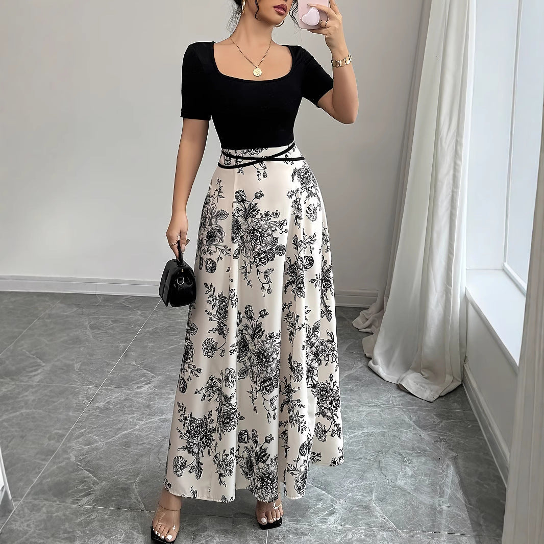 Damen Elegantes Maxikleid mit floralem Design und tailliertem Schnitt R&B