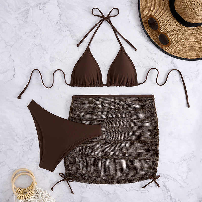 Damen Bikini-Set mit durchscheinendem Rock R&B