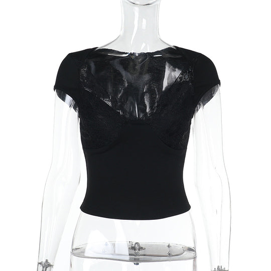 Damen Spitzen-Bustier mit raffiniertem Netzdesign R&B