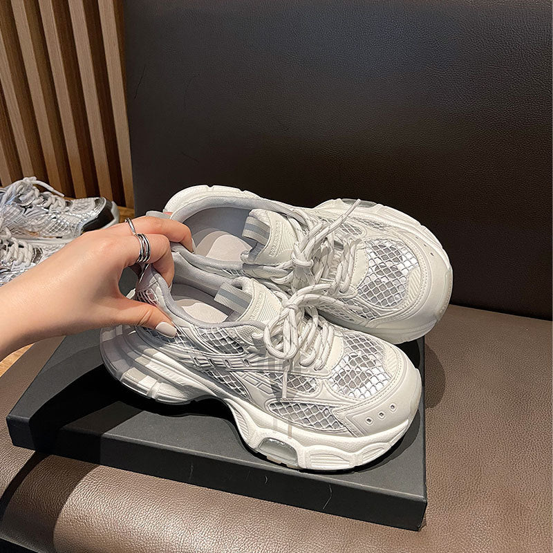 Damen modische Sneaker mit atmungsaktiver Oberflächenstruktur und dämpfender Sohle R&B