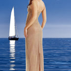 Damen Glamouröses Paillettenkleid mit Spaghetti-Trägern und figurbetonter Silhouette R&B