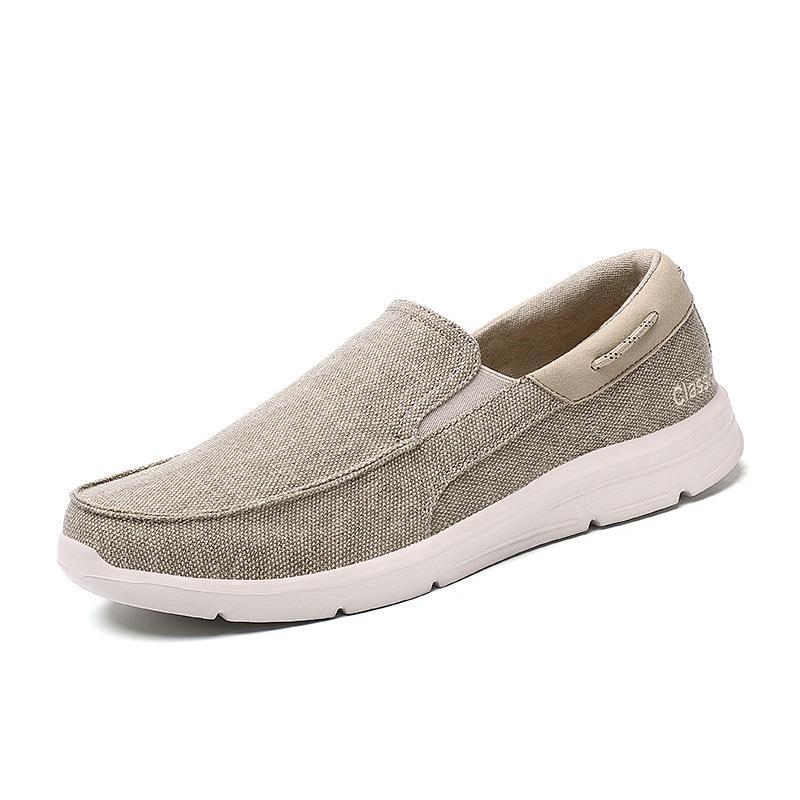 Herren nan legerer Canvas-Slipper mit elastischem Einsatz und stoßdämpfender Leichtsohle R&B