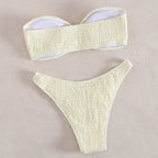 Damen Bandeau-Bikini mit Rüschendetails und modischem Schmuckakzent R&B