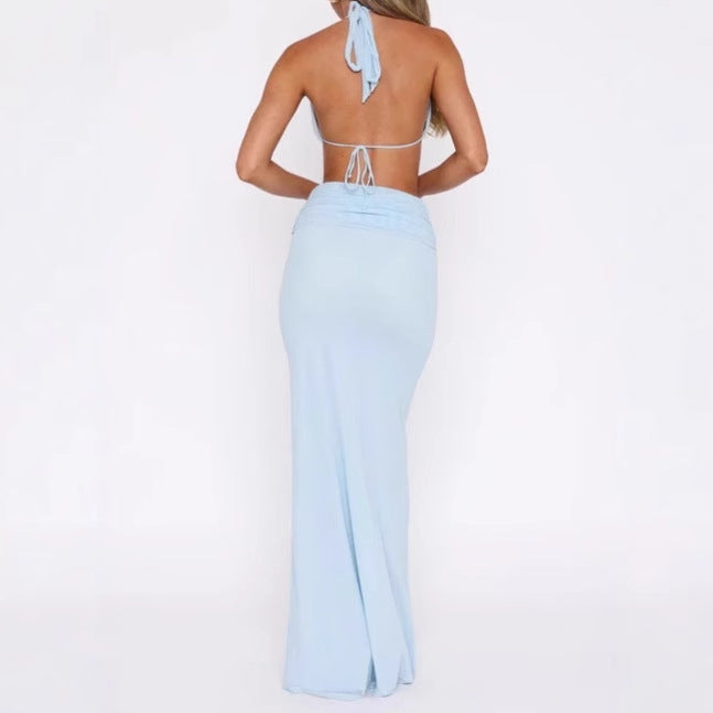 Damen Luxus Maxikleid mit tiefem V-Ausschnitt und aufregenden Cut-Out-Details R&B