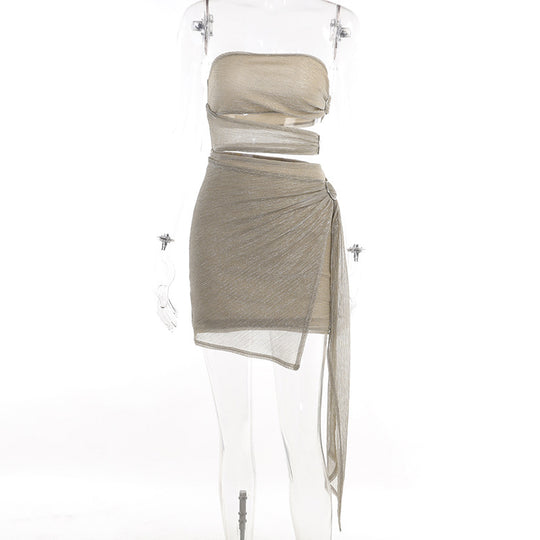 Damen Wickelkleid mit strapazierfähigem und elastischem Material R&B