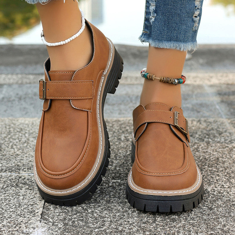 Damen Modische Mokassins mit bequemer Sohle und schnallenverziertem Design R&B
