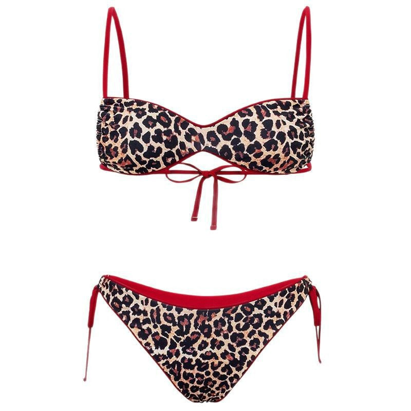 Damen Push-Up Bikini mit elegantem Animal-Print und verstellbaren Trägern R&B