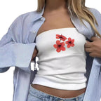 Damen Bandeau-Top mit auffälligem Statement-Aufdruck R&B