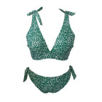 Damen Triangel-Bikini mit verspielten Schleifen und modischem Muster R&B