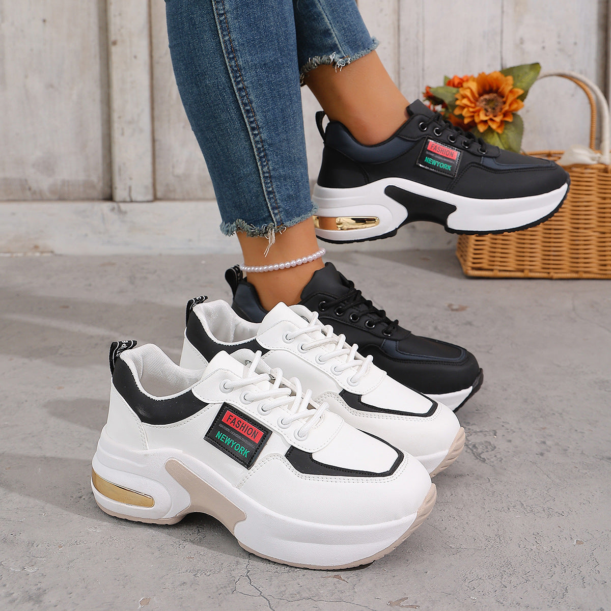Damen Sneakers mit dämpfendem Air-Element und modernem Design R&B