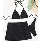 Damen Bikini-Set mit sexy Triangel-Oberteil und modischem Rock R&B