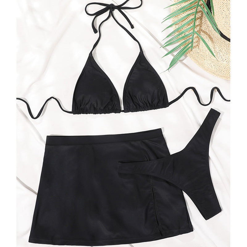 Damen Bikini-Set mit sexy Triangel-Oberteil und modischem Rock R&B