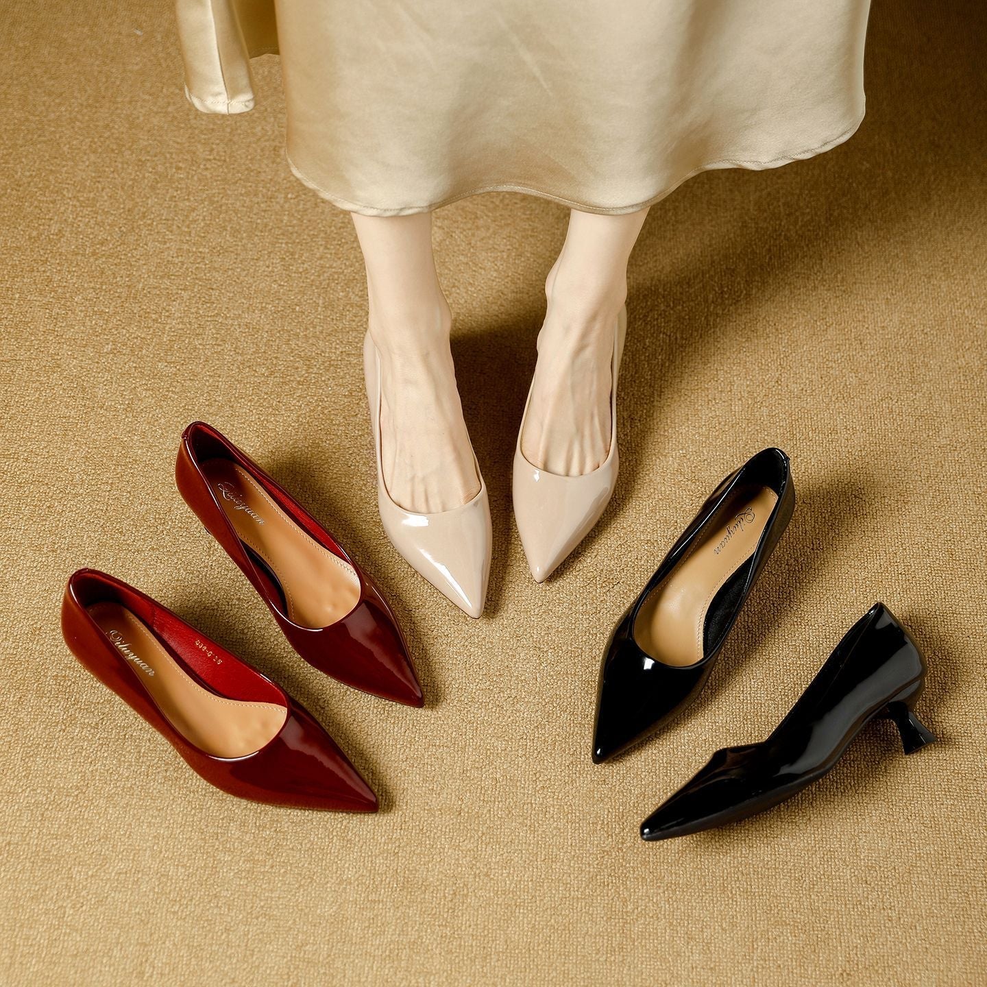 Damen elegante Pumps mit stilvollem Kittelsabsatz