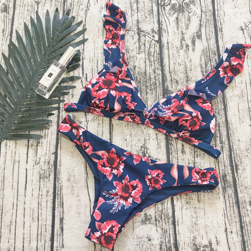 Damen Floral Triangel-Bikini R&B