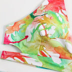 Damen Bikini-Set mit fließendem Rock und verspieltem Print R&B