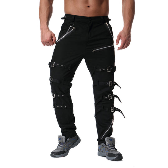 Herren Cargo-Hose mit vielseitigem Schnitt und auffälligen Schnallen R&B