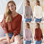 Damen Oversized Strickpullover mit dekorativen Zopf- und Netzstrukturen R&B