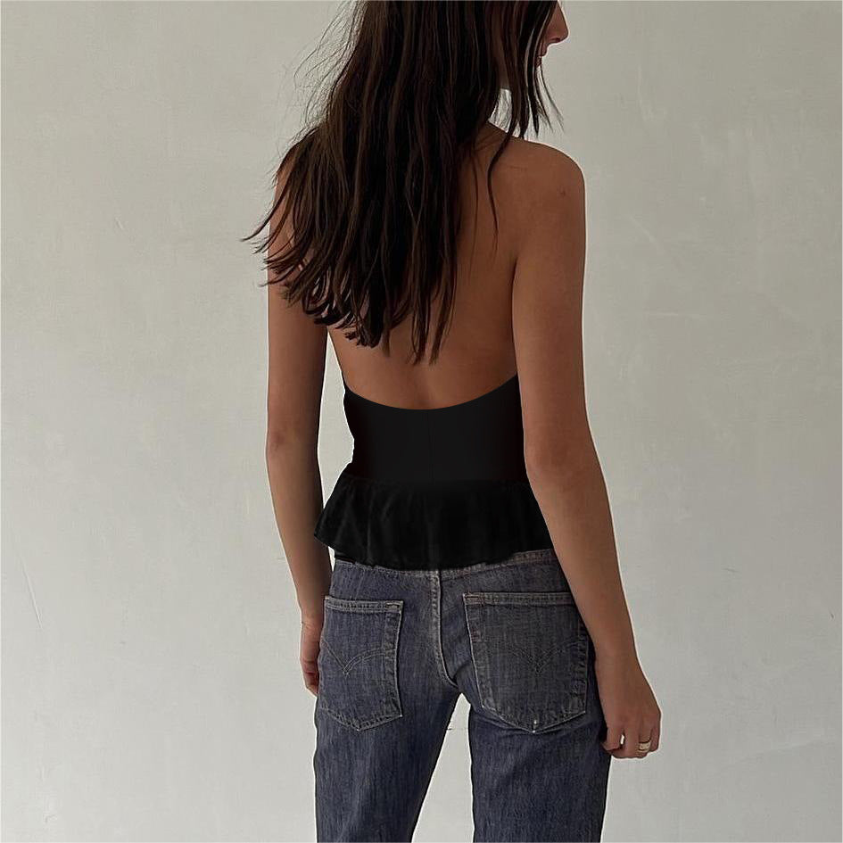 Damen Off-Shoulder Top mit zarten Spitzenakzenten R&B