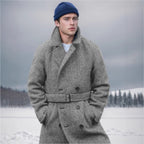 Herren eleganter und warmer Wollmantel R&B