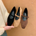 Damen elegante Ballerinas mit modischem Riemen und komfortablem Fußbett R&B