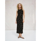 Damen Maxi-Kleid mit floralem Spitzenmuster und elegantem, schwingendem Saum R&B