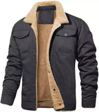Herren warme Übergangsjacke mit flauschigem Innenfutter