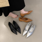 Damen elegante spitze Ballerinas mit modischem Metallfussbett R&B
