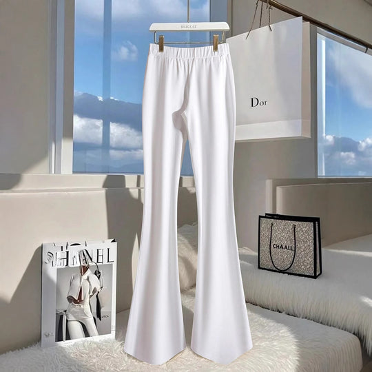 Damen Modische Flared-Hosen mit eleganten Knopfdetails und seitlichem Schlitz R&B