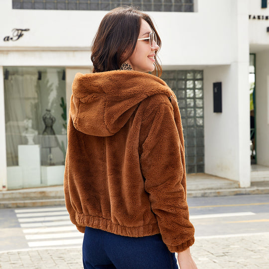 Damen Kuscheljacke mit hochabschließendem Kragen R&B