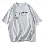 Damen lässiges Statement T-Shirt mit kreativem Schriftzug