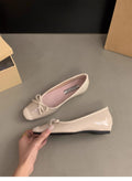 Damen Ballerinas mit eleganten Schleifen und glanzvoller Oberfläche EB