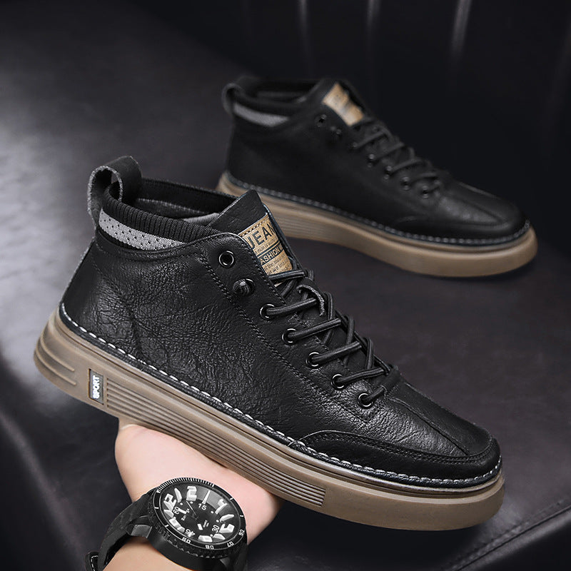 Damen Elegante High-Top Sneakers aus hochwertigem Leder mit rutschfester Sohle R&B