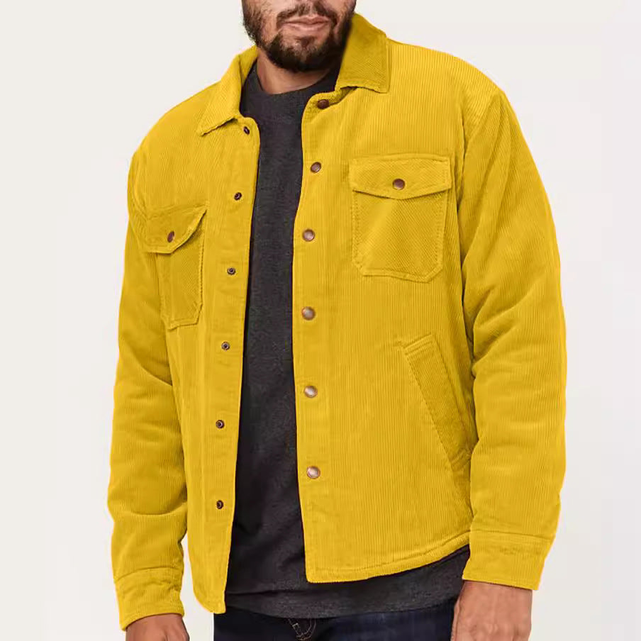 Herren Cordjacke mit utilitaristischen Details R&B