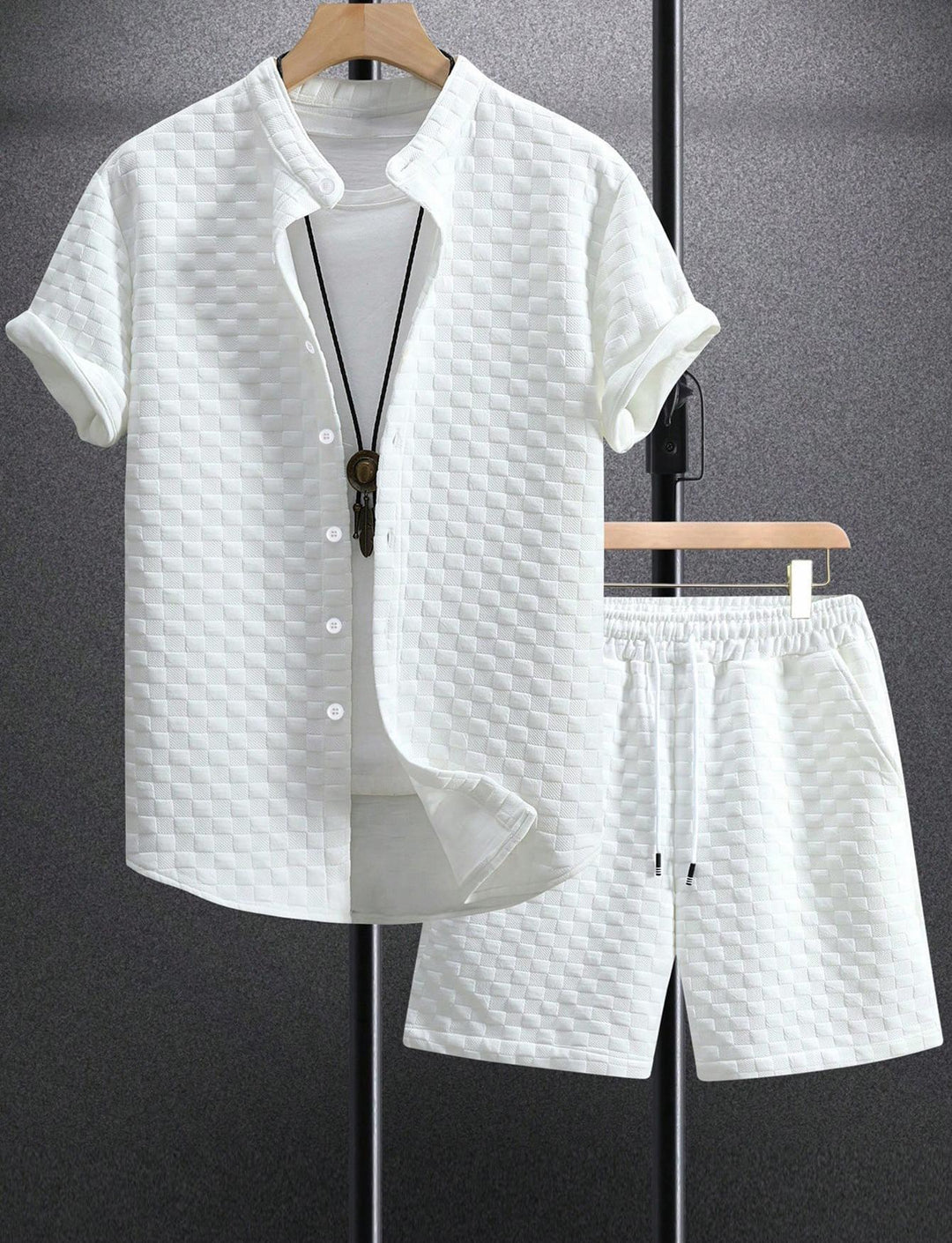 Damen lässiges Kurzarm Hemd und Shorts Set R&B