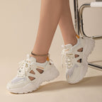 Damen Sportliche Chunky Sneaker mit atmungsaktivem Mesh-Obermaterial und rutschfester Sohle